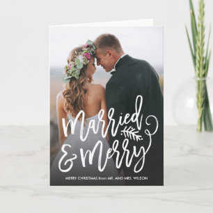 De gehuwde en Vrolijke Foto van de Vakantie Feestdagen Kaart