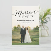 De gehuwde Vlakke Kaarten van de Foto van Kerstmis (Staand voorkant)