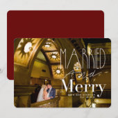 De gehuwde & Vrolijke Foto van de Vakantie van het Feestdagenkaart (Voorkant / Achterkant)