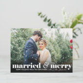De gehuwde & Vrolijke Huwelijken van | | Kerstmis Feestdagenkaart (Staand voorkant)