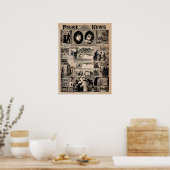 De geïllustreerde politieagent Jack the Ripper Poster (Keuken)