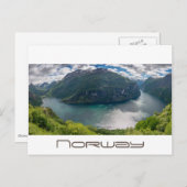 De Geirangerfjord in het witte briefkaart van pano (Voorkant / Achterkant)
