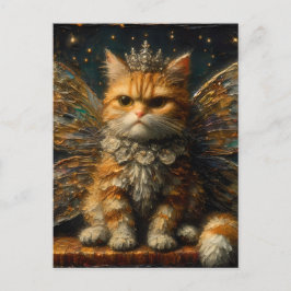 De geïrriteerde kleine Schattige Fairy Ginger Cat Briefkaart