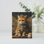De geïrriteerde kleine Schattige Fairy Ginger Cat Briefkaart (Staand voorkant)