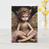 De geïrriteerde kleine Schattige fee Kaart (Gele Bloem)