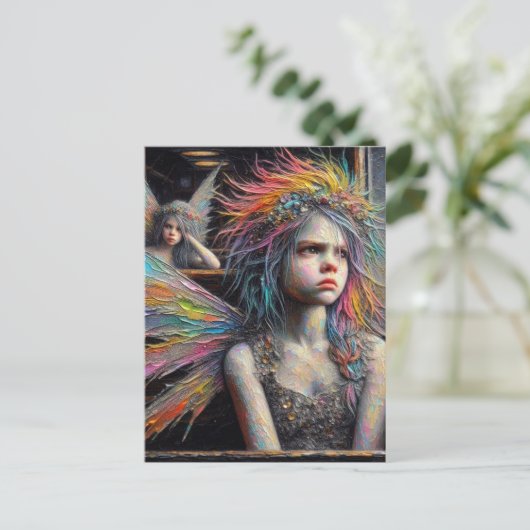 De geïrriteerde kleine Schattige feeën Briefkaart (Staand voorkant)