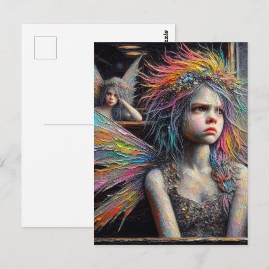 De geïrriteerde kleine Schattige feeën Briefkaart (Voorkant / Achterkant)