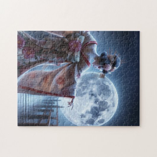 De geisha-dans op de maan legpuzzel (Horizontaal)