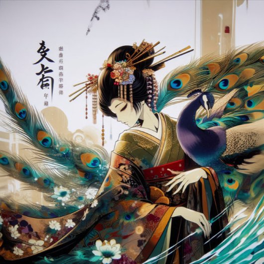 De geisha en de pauw t-shirt