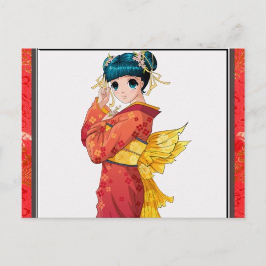 De Geisha van Anime Briefkaart (Voorkant)