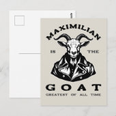 De geit (grootste aller tijden) met Jouw naam Briefkaart (Voorkant / Achterkant)