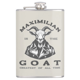 De geit (grootste aller tijden) met Jouw naam Heupfles