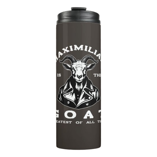 De geit (grootste aller tijden) met Jouw naam Thermosbeker (Voorkant)