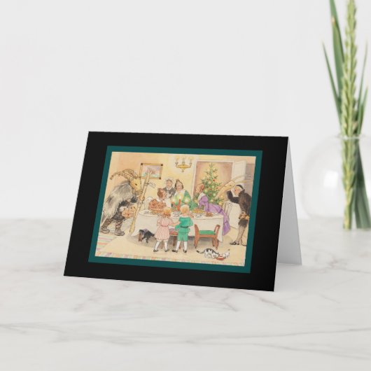 De Geit van juli bij de Lijst van Kerstmis Feestdagen Kaart (Voorkant)