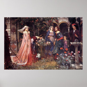 De gekantelde tuin van John William Waterhouse Poster