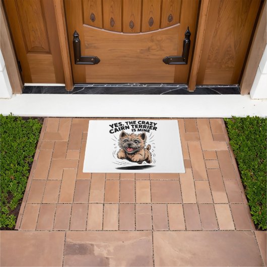 De gekke Cairn Terrier is van mij Deurmat (Buiten)