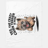 De gekke Cairn Terrier is van mij Fleece Deken (Voorkant)