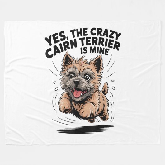 De gekke Cairn Terrier is van mij Fleece Deken (Voorkant (Horizontaal))