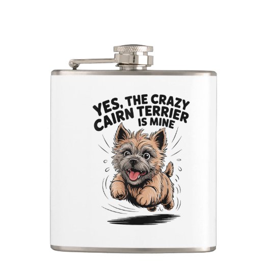 De gekke Cairn Terrier is van mij Heupfles (Voorkant)