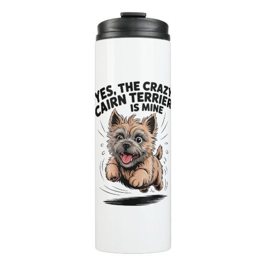 De gekke Cairn Terrier is van mij Thermosbeker (Voorkant)