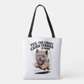 De gekke Cairn Terrier is van mij Tote Bag (Achterkant)