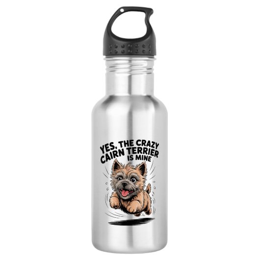 De gekke Cairn Terrier is van mij Waterfles (Voorkant)