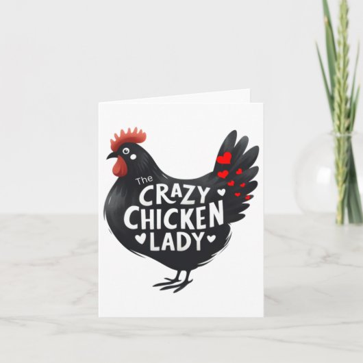 De gekke Chicken Lady Sticker Kaart (Voorkant)