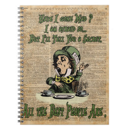 De gekke Hoedenmaker, Alice in Sprookjesland, Notitieboek