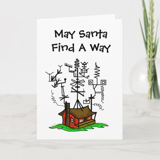 De Gekke Kerstkaart Van Het Huis Van De Ham Van De Feestdagen Kaart Zazzle Nl
