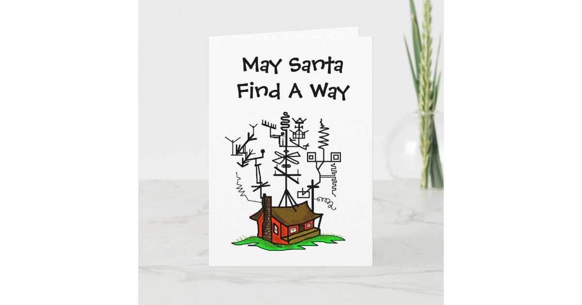 De Gekke Kerstkaart Van Het Huis Van De Ham Van De Feestdagen Kaart Zazzle Nl