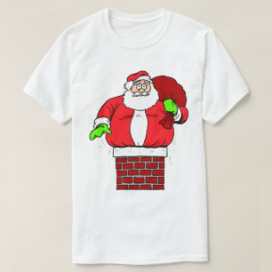 De gekke Kerstman ondersteboven in Kerstmis van de T-shirt