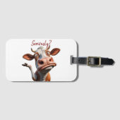 De Gekke Koe - "Serieus?" Grappig offerte ontwerp Bagagelabel (Voorkant (horizontaal))