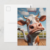 De Gekke Koe - "Serieus?" Grappig offerte ontwerp Briefkaart (Voorkant / Achterkant)