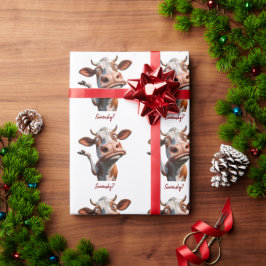 De Gekke Koe - "Serieus?" Grappig offerte ontwerp Cadeaupapier