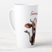 De Gekke Koe - "Serieus?" Grappig offerte ontwerp Latte Mok (Linkerhoek)