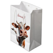 De Gekke Koe - "Serieus?" Grappig offerte ontwerp Medium Cadeauzakje (Voorkant Gekanteld)
