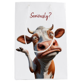 De Gekke Koe - "Serieus?" Grappig offerte ontwerp Medium Cadeauzakje