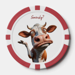 De Gekke Koe - "Serieus?" Grappig offerte ontwerp Poker Chips