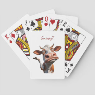 De Gekke Koe - "Serieus?" Grappig offerte ontwerp Pokerkaarten