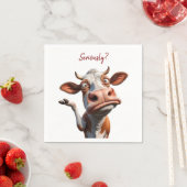 De Gekke Koe - "Serieus?" Grappig offerte ontwerp Servet (Insitu)