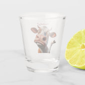 De Gekke Koe - "Serieus?" Grappig offerte ontwerp Shot Glas (Achterkant)
