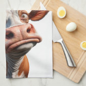 De Gekke Koe - "Serieus?" Grappig offerte ontwerp Theedoek (Quarter Fold)