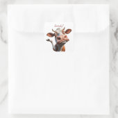 De Gekke Koe - "Serieus?" Grappig offerte ontwerp Vierkante Sticker (Tas)