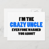 De gekke oom waar je gewaarschuwd werd over briefkaart (Voorkant / Achterkant)