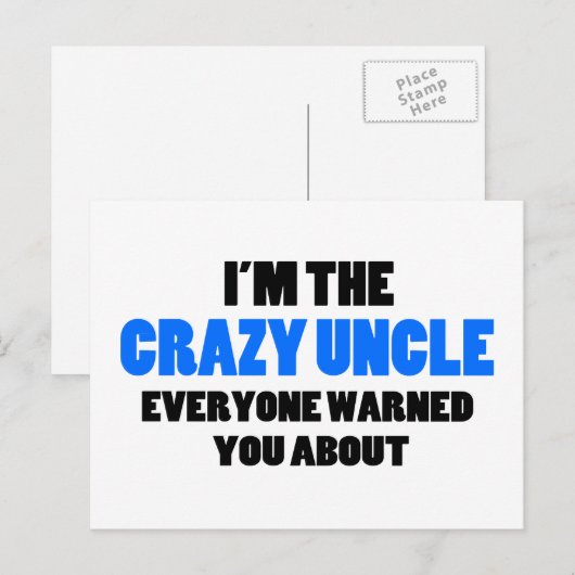 De gekke oom waar je gewaarschuwd werd over briefkaart (Voorkant / Achterkant)