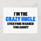 De gekke oom waar je gewaarschuwd werd over briefkaart (Voorkant)