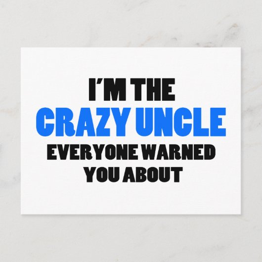 De gekke oom waar je gewaarschuwd werd over briefkaart (Voorkant)