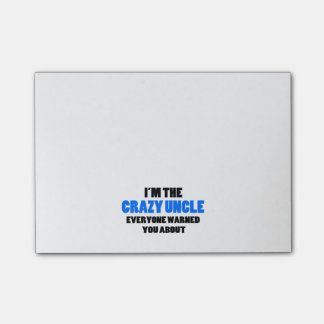 De gekke oom waar je gewaarschuwd werd over post-it® notes
