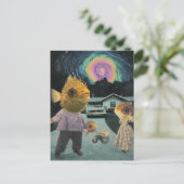 De Gekke surrealistische visfamilie Briefkaart (Staand voorkant)