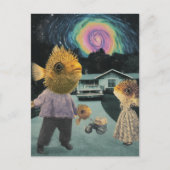 De Gekke surrealistische visfamilie Briefkaart (Voorkant)